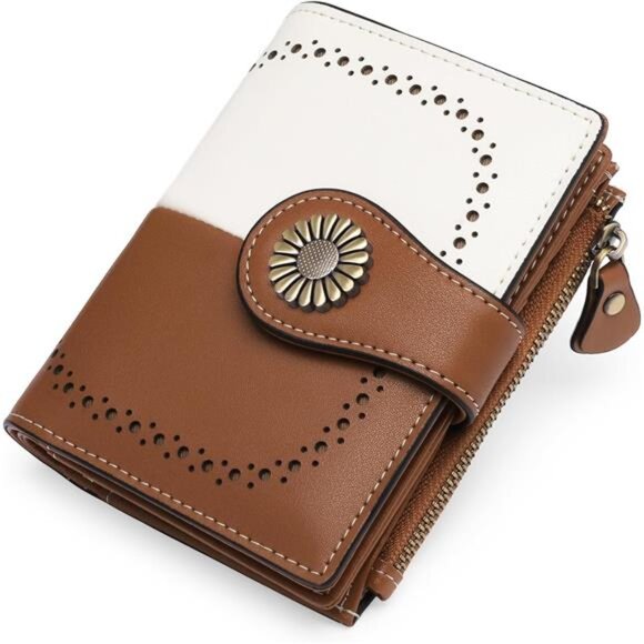 Small Wallets, Credit Card Holder White Brown - Picture 1 of 6